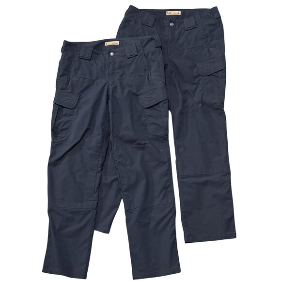 Lot Of 2 - 5.11 Tactical Pants - Womens Size 10 Regular - Ripstop Navy Blue - Picture 1 of 14
